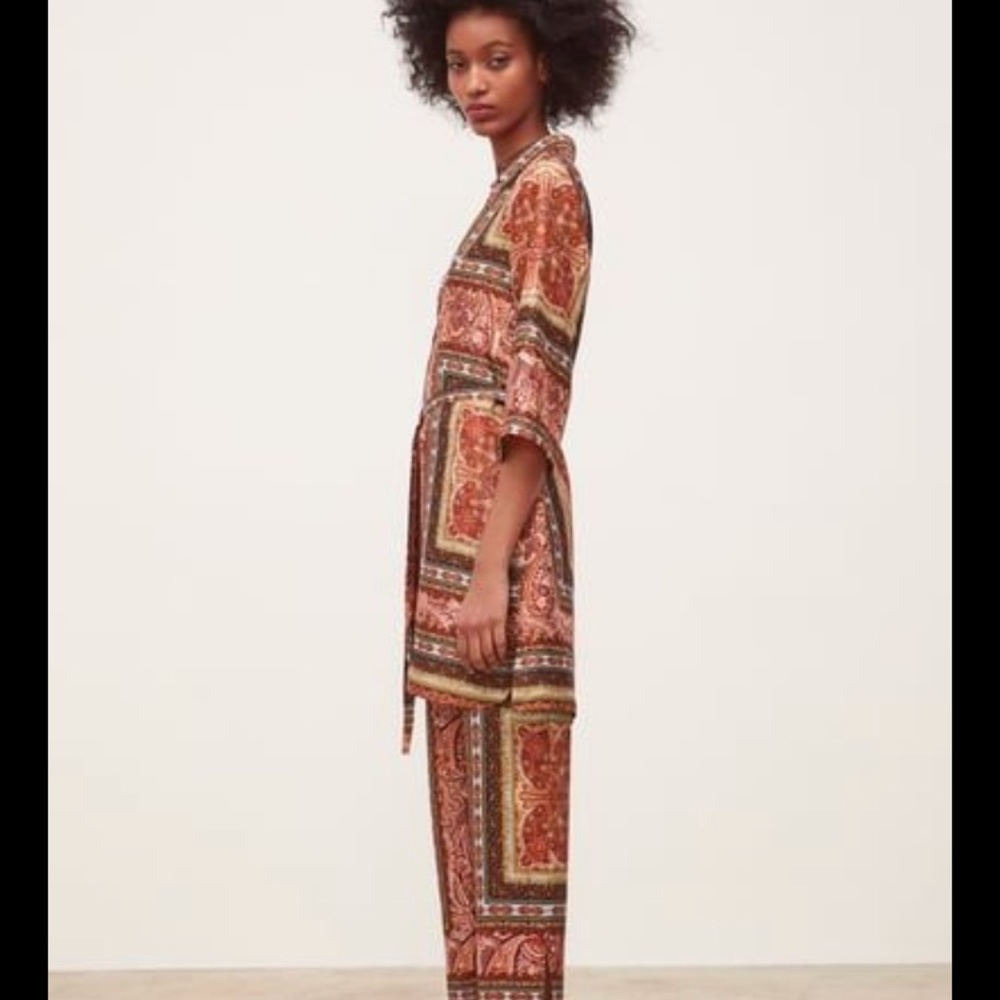Zara Silk Pattern Belted Tunic - Picture 2 of 5